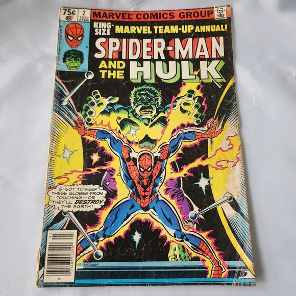 Marvel Team-Up Annual #2 Spider-Man and The Hulk 1979 Comic Book News Stand B&B - Picture 1 of 13